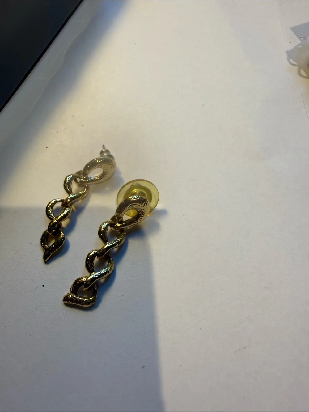 Gold Chain-Link Drop Earrings - Women Jewelryr for pierced ears